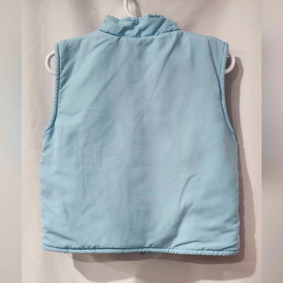 B.T. Kids Girls Fleece Vest Size 2T Light Blue Quilted Heart Full Zip Pockets - Picture 2 of 7